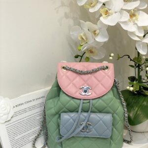 Balo Chanel Mini Dây Xích Siêu Cấp Màu Xanh 23cm (2)