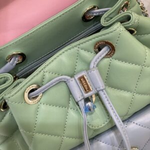 Balo Chanel Mini Dây Xích Siêu Cấp Màu Xanh 23cm (2)