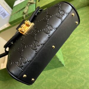 Cặp Gucci New Bag Siêu Cấp Màu Đen Dập Logo Nổi (1)