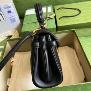 Cặp Gucci New Bag Siêu Cấp Màu Đen Dập Logo Nổi (1)