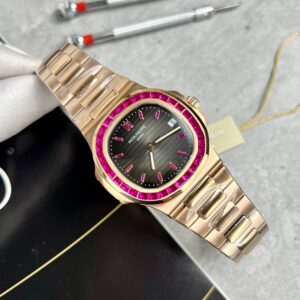 Đồng Hồ Patek Philippe Nautilus 5723 Đá Ruby Đỏ Replica 11 40mm (3)