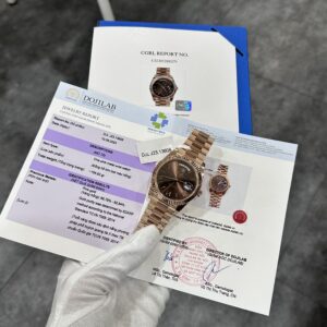 Đồng Hồ Rolex Day-Date 228238 Bọc Vàng Mặt Chocolate 154gram GM V2 40mm (1)