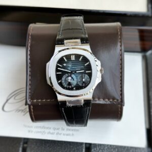Patek Philippe Nautilus 5712 Dây Da Mặt Xanh Đen GR Factory 40mm (1)