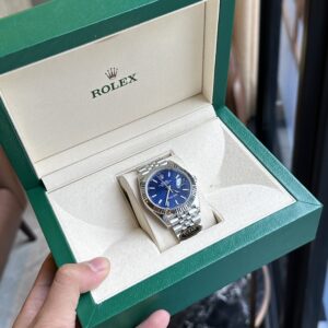 Rolex DateJust 126334 Replica 11 Mặt Nếp Gấp Màu Xanh Dương Clean 41mm