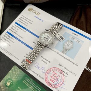 Rolex DateJust Đính Kim Cương Moissanite MOP Replica EW 31mm (1)