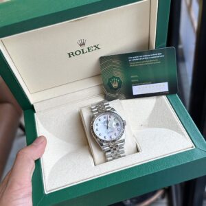 Rolex DateJust Mặt Số Xà Cừ Cọc Đính Đá Nhà Máy Clean (1)