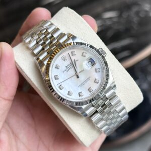 Rolex DateJust Mặt Số Xà Cừ Cọc Đính Đá Nhà Máy Clean (1)