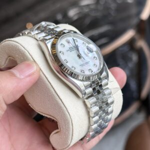 Rolex DateJust Mặt Số Xà Cừ Cọc Đính Đá Nhà Máy Clean (1)