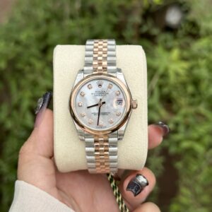 Rolex DateJust Nữ Mặt Xà Cừ Dây Julibee Replica 31mm (1)
