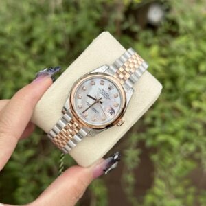 Rolex DateJust Nữ Mặt Xà Cừ Dây Julibee Replica 31mm (1)