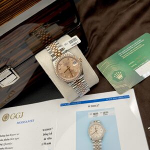 Rolex DateJust Viền Kim Cương Moissanite Replica EW 31mm (1)