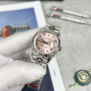Rolex DateJut Nữ Mặt Số Hồng Dây Thép Trắng EW