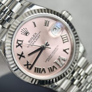 Rolex DateJut Nữ Mặt Số Hồng Dây Thép Trắng EW 31mm (2)