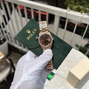 Rolex Day-Date Fake 11 Mặt Chocolate Đính Đá EW Factory 36mm (1)
