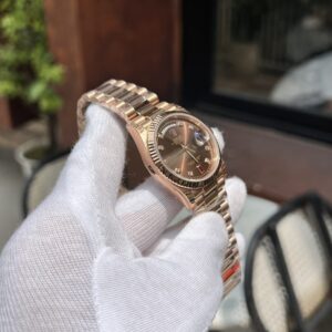 Rolex Day-Date Fake 11 Mặt Chocolate Vàng Hồng EW Factory 36mm (5)