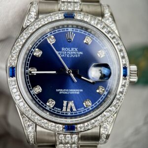 Rolex Day-Date Fake Cao Cấp Mặt Xanh Dương Đính Đá 40mm (3)