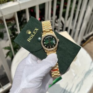 Rolex Day-Date Super Fake 11 Mặt Xanh Lá Đính Đá 36mm (1)