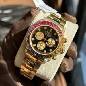 Rolex Daytona Rainbow Bọc Vàng Độ Kim Cương Moissanite TWF 40mm (4)