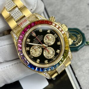 Rolex Daytona Rainbow Replica Cao Cấp Màu Vàng Gold 40mm (1)