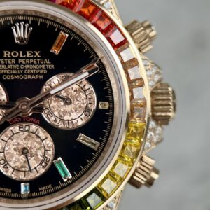 Rolex Daytona Rainbow Replica Cao Cấp Màu Vàng Hồng 40mm (2)