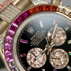 Rolex Daytona Rainbow Replica Cao Cấp Màu Vàng Hồng 40mm (2)