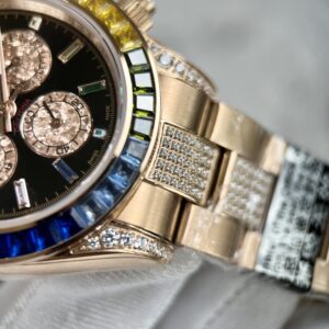 Rolex Daytona Rainbow Replica Cao Cấp Màu Vàng Hồng 40mm (2)