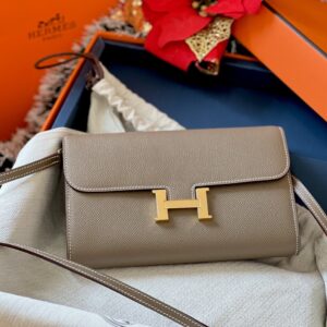 Túi Cầm Tay Hermes Siêu Cấp Mini Màu Nâu Nhạt 22cm (6)