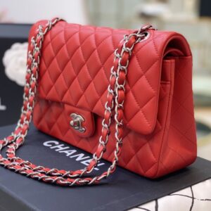 Túi Chanel Classic Flap Bag Đeo Chéo Màu Đỏ Siêu Cấp 25cm (2)