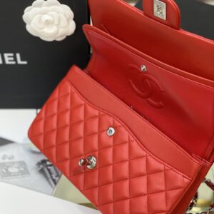 Túi Chanel Classic Flap Bag Đeo Chéo Màu Đỏ Siêu Cấp 25cm (2)