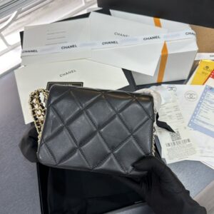 Túi Chanel Đeo Chéo Siêu Cấp Nữ Màu Đen 18x7x14cm (2)