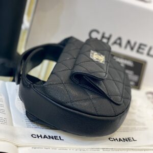 Túi Chanel Hình Bán Nguyệt Siêu Cấp Màu Đen 16cm (2)