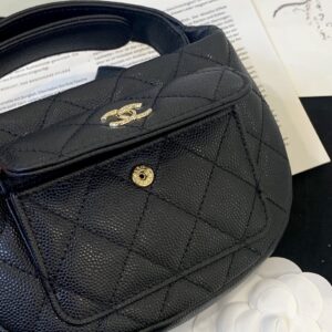 Túi Chanel Hình Bán Nguyệt Siêu Cấp Màu Đen 16cm (2)