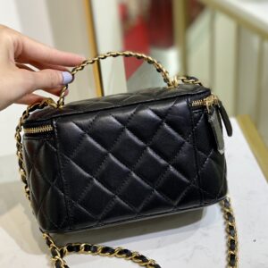 Túi Chanel Vanity Case Màu Đen Siêu Cấp 18cm (2)