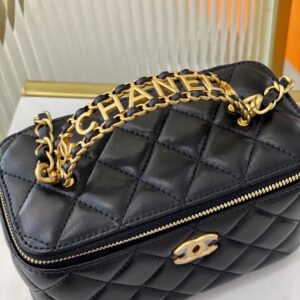 Túi Chanel Vanity Case Màu Đen Siêu Cấp 18cm (2)