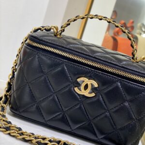 Túi Chanel Vanity Case Màu Đen Siêu Cấp 18cm (2)