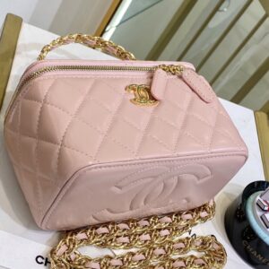 Túi Chanel Vanity Case Màu Hồng Siêu Cấp 18cm (2)