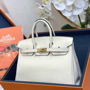 Túi Hermes Birkin Epsom Siêu Cấp Màu Trắng 25cm (2)