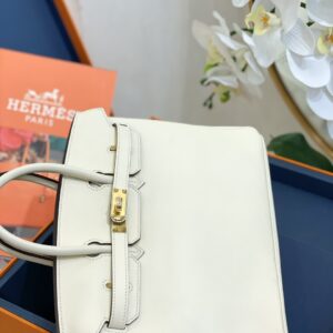 Túi Hermes Birkin Epsom Siêu Cấp Màu Trắng 25cm (2)