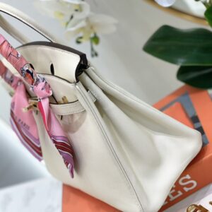 Túi Hermes Birkin Epsom Siêu Cấp Màu Trắng 25cm (2)