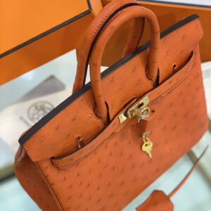 Túi Hermes Birkin Khâu Tay Màu Cam Siêu Cấp Vip (9)