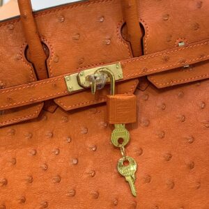 Túi Hermes Birkin Khâu Tay Màu Cam Siêu Cấp Vip (9)