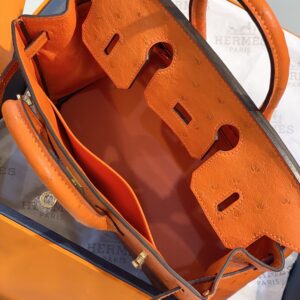 Túi Hermes Birkin Khâu Tay Màu Cam Siêu Cấp Vip (9)
