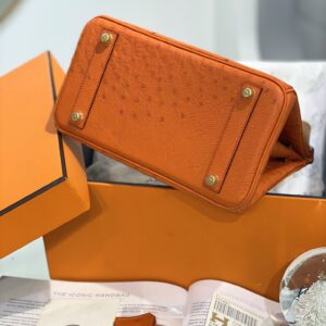 Túi Hermes Birkin Khâu Tay Màu Cam Siêu Cấp Vip (9)