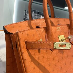 Túi Hermes Birkin Khâu Tay Màu Cam Siêu Cấp Vip (9)