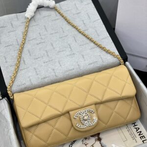Túi Xách Chanel 23A CF Pearl Baguette Màu Cam Đất