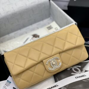 Túi Xách Chanel 23A CF Pearl Baguette Màu Cam Đất
