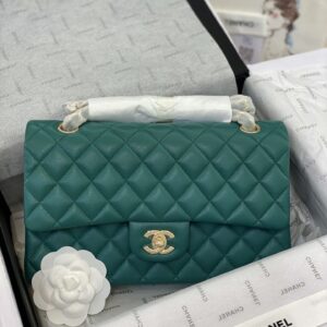 Túi Xách Chanel Classic Flap Bag Siêu Cấp Màu Xanh 25cm (2)