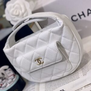 Túi Xách Chanel Hình Bán Nguyệt Siêu Cấp Màu Trắng 16cm (2)