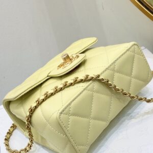 Túi Xách Chanel Mini Flap Bag Siêu Cấp Màu Xanh 15x18cm (2)