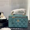 Túi Xách Chanel Vanity Siêu Cấp Màu Xanh Mạ Vàng (1)